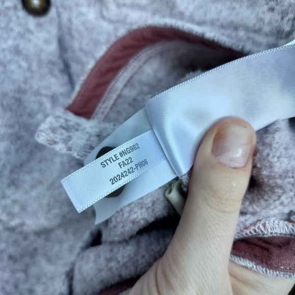 MWL Madewell (Re)sourced Sweater Fleece Shirt Jacket Heather Pale Thistle Brown - Picture 8 of 10